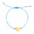 9 1/4 inch Blue Cord Adjustable Bracelet with 14k yellow Gold Heart