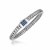 Blue Sapphire Accented Fancy Braided Men's Bracelet in Sterling Silver