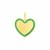 14k Yellow Gold and Green Enamel Heart Pendant