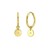 14K Yellow Gold Diamond Disc Charm Hoop Earrings