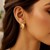 14K Yellow Gold Checkerboard Patterned Hoop Earrings