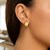 14K Yellow Gold Checkerboard Patterned Hoop Earrings