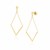 14k Yellow Gold Diamond Shape Chain Drop Earrings