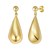 Sterling Silver Yellow Gold Plated Puffed Teardrop Dangle Earrings