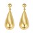 Sterling Silver Yellow Gold Plated Puffed Teardrop Dangle Earrings