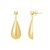 Sterling Silver Yellow Gold Plated Puffed Teardrop Dangle Earrings