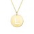 14K Yellow Gold Disc Initial L Pendant