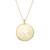 14K Yellow Gold Disc Initial R Pendant