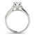 14k White Gold Round Cut Diamond Engagement Ring with Single Row Band Stones (1 5/8 cttw)