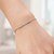 Adjustable Bar Bracelet with Cubic Zirconia in Sterling Silver (1.20 mm)