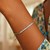 Adjustable Bar Bracelet with Cubic Zirconia in Sterling Silver (1.20 mm)