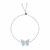 Sterling Silver 9 1/4 inch Adjustable Bracelet with Enameled Butterfly