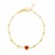 14k Yellow Gold Childrens Bracelet with Beads and Enameled Heart