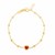 14k Yellow Gold Childrens Bracelet with Beads and Enameled Heart