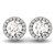 Round Halo Style Earrings with Diamonds in 14k White Gold (1 1/6 cttw)