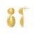Sterling Silver Yellow Gold Plated Puffed Oval Double Button Drop Earrings