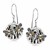 Bamboo and Dragonfly Motif Round Drop Earrings in 18k Yellow Gold and Sterling Silver