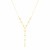 14k Yellow Gold Beaded U Link Chain Lariat Necklace