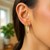 Slender Petite Patterned Hoop Earring in 14K TwoTone Gold(3x25mm)