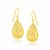 Large Honeycomb Style Teardrop Drop Earrings in 14k Yellow Gold