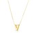 14K Yellow Gold Yours Truly Block Letter Initial V Necklace