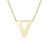 14K Yellow Gold Yours Truly Block Letter Initial V Necklace