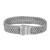 Woven Rope Bracelet with White Sapphire Accented Clasp in Sterling Silver (15.00 mm)