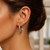 Rhodium Plated Hoop Design Earrings in Sterling Silver (3x25mm)