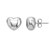 Sterling Silver Rhodium Plated Puffed Small Heart Stud Earrings