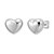 Sterling Silver Rhodium Plated Puffed Small Heart Stud Earrings
