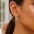 Slender Medium Patterned Hoop Earring in Two-Tone Gold(3x30mm)