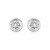 Sterling Silver Round Bezel Set Cubic Zirconia Earrings