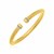 14k Two Tone Gold Textured Cuff Bangle
