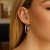 Polished Rhodium Plated Hoop Earrings in Sterling Silver (3x30mm)