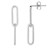14K White Gold Double Link Paperclip Drop Earrings