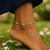 Round White Cubic Zirconia  Anklet in 14k Yellow Gold