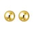 Sterling Silver Yellow Gold Plated Puffed Button Omega Earrings