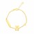 14k Yellow Gold Childrens Bracelet with Teddy Bear Heart and Bar