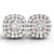 Cushion Shape Halo Diamond Earrings in 14k White and Rose Gold (3/4 cttw)