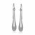 Fancy Puffed Teardrop Polished Earrings in 14k White Gold