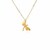 14k Yellow Gold Dragonfly Necklace with White Mother of Pearl