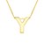 14K Yellow Gold Yours Truly Block Letter Initial Y Necklace