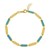 14K Yellow Gold Turquoise Rectangle Links Bracelet (3.50 mm)