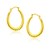 Textured Oval Shape Hoop Earrings in 14k Yellow Gold