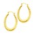 Textured Oval Shape Hoop Earrings in 14k Yellow Gold