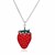 Sterling Silver 18 inch Necklace with Enameled Strawberry