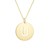 14K Yellow Gold Disc Initial U Pendant