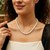 Pearl Necklace with Ball Clasp in 14K Yellow Gold