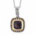 Smokey Quartz and Coffee Diamonds Square Pendant in 18K Yellow Gold and Sterling Silver (.36 ct. tw.)