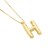 14K Yellow Gold Helium Initial H Pendant